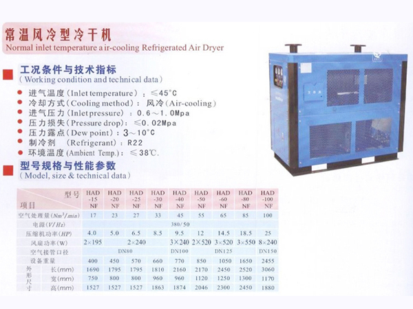 常溫風冷型冷干機